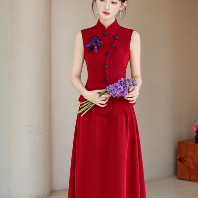 2026新款红色套装两件套新中式订婚礼服新娘敬酒服