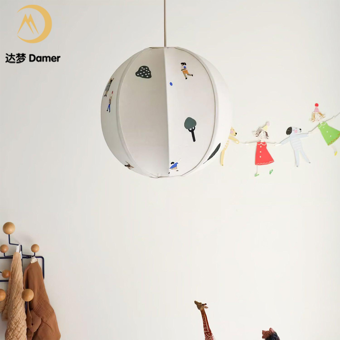 南洋风吧台餐厅吊灯中古风儿童卧室灯创意书房刺绣布艺卡通吊灯