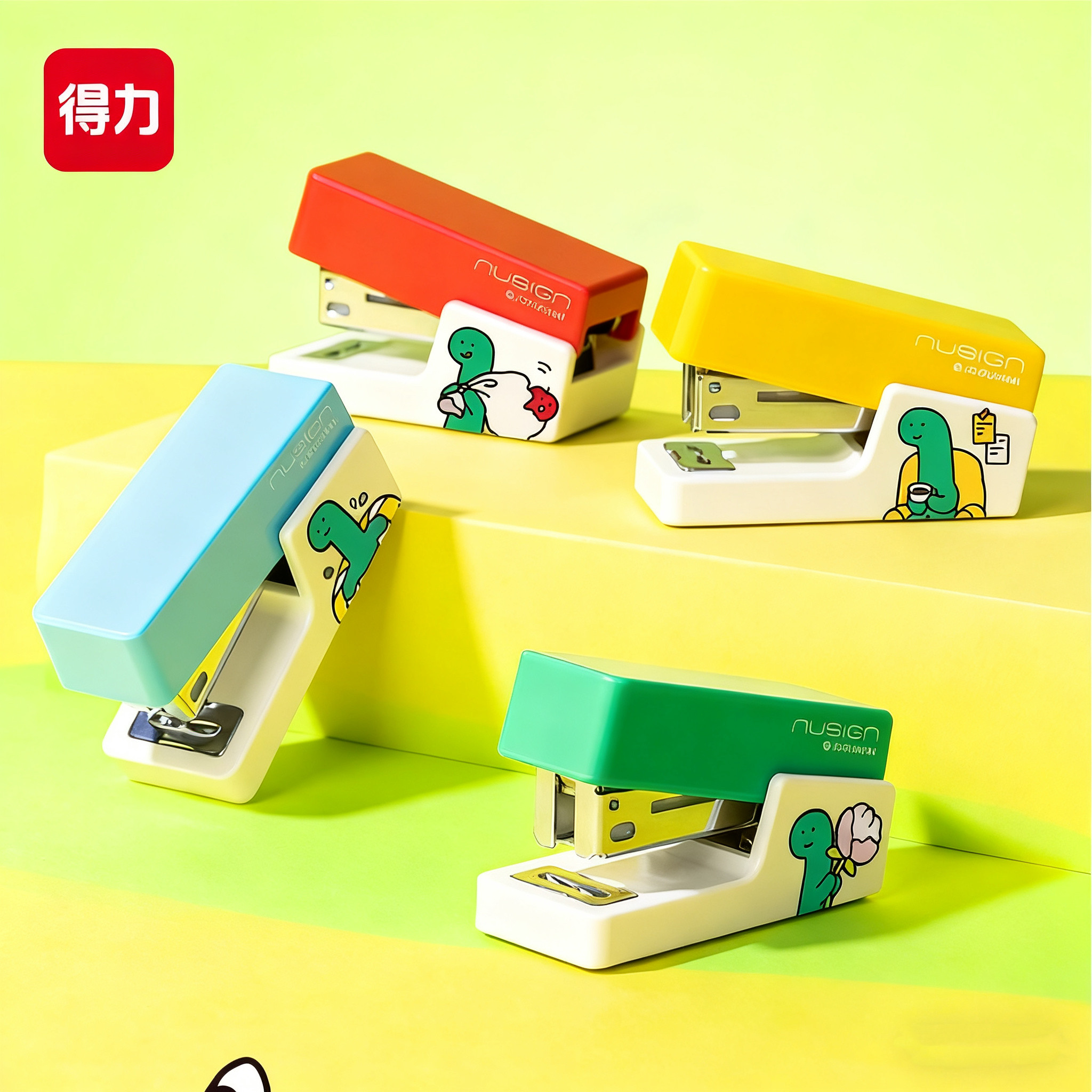 得力订书机乔古曼联名款订书器学生用卡通12号订书针便携式订书机