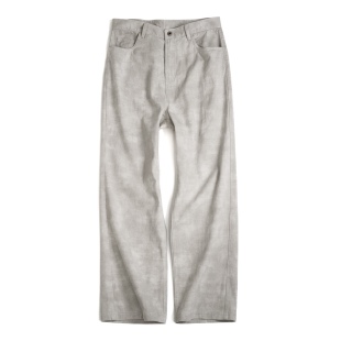 脚 阔腿垫高堆裤 脏白杂色陈年做旧水洗00S高腰BAGGY水桶裤 牛仔裤