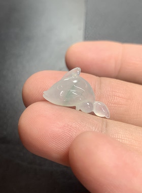 冰飘花小海豚吊坠天然翡翠A货现货