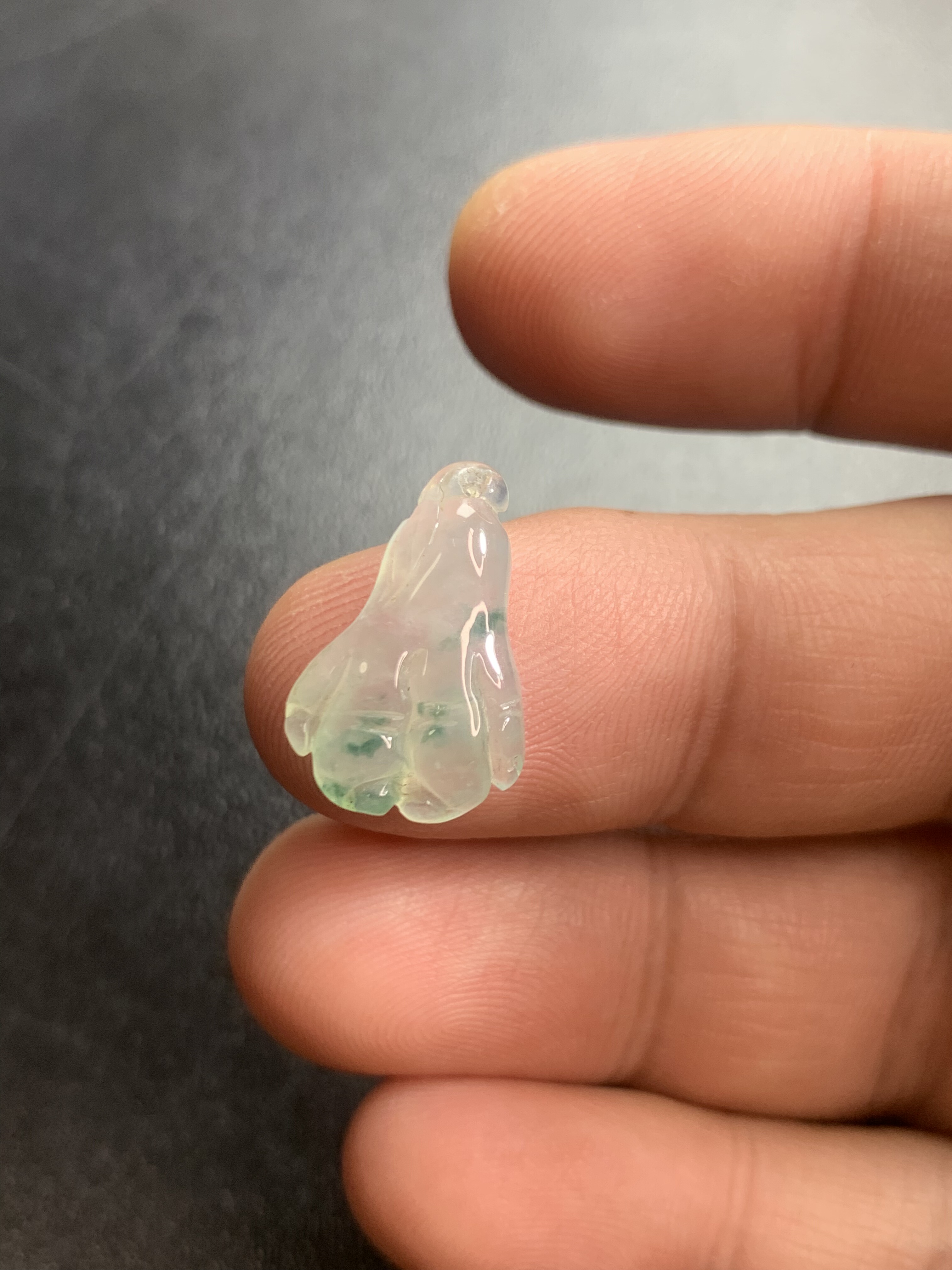 冰种飘花佛手挂件镶嵌品质天然翡翠A货现货