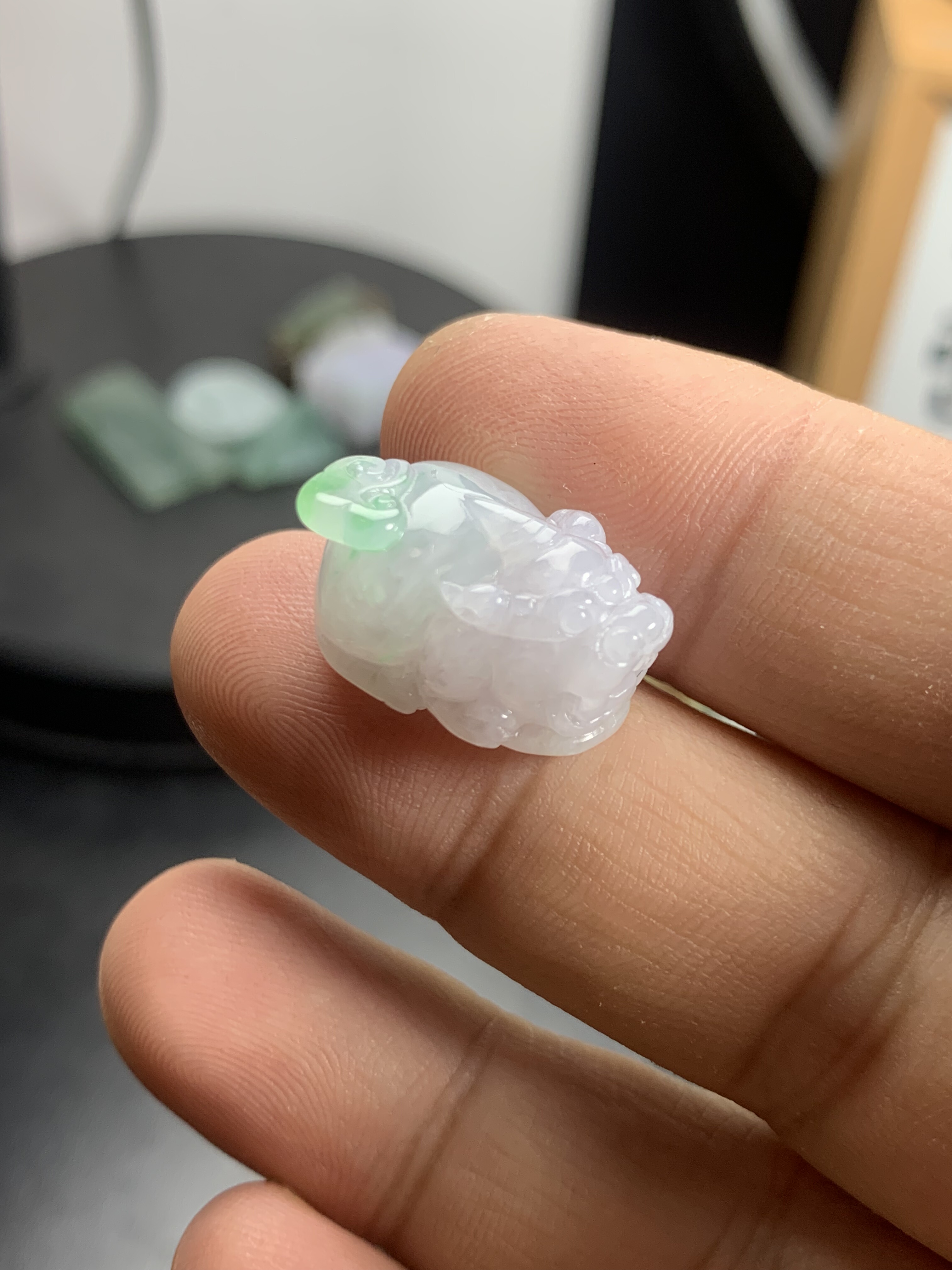 飘绿貔貅挂件手绳手链款天然翡翠A货