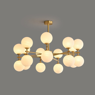 北欧全铜创意艺术感展厅酒店服装 圆球魔豆吊杆灯具 咖啡店设计师款