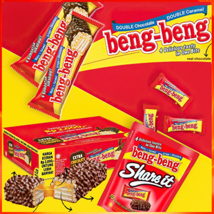 印尼bengbeng奔奔巧克力威化饼干 四层焦糖朱古力威化饼休闲零食