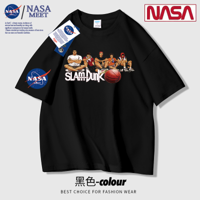 NASA联名款/2024新款夏季樱木花道宽松情侣上衣T恤休闲男女短袖潮