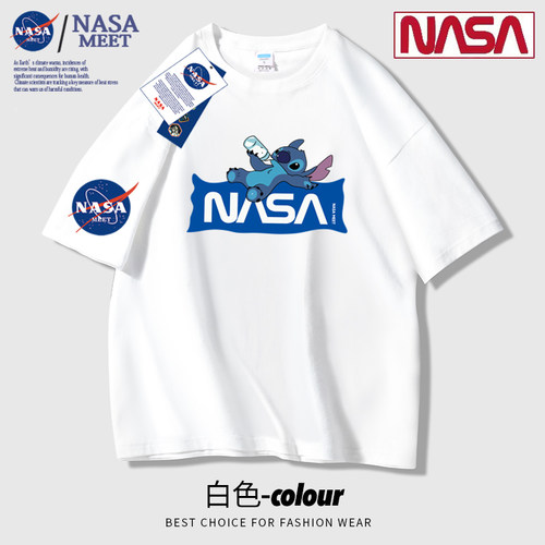 NASA联名短袖t恤男士夏季潮流潮牌ins学生纯棉情侣半袖打底衫上衣