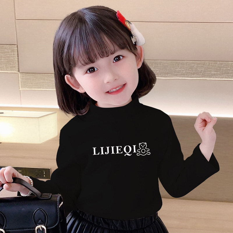 소년과 소녀를위한 어린이 양면 독일 벨벳 하프 터틀넥 셔츠 셔츠 열 속옷  가을 겨울 긴팔 탑