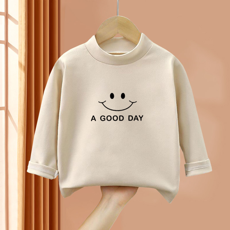 여자 하프 터틀넥 바닥 셔츠 겨울 두꺼운 소년 긴팔 내부 양면 독일 벨벳 어린이 전 경기 따뜻한 탑