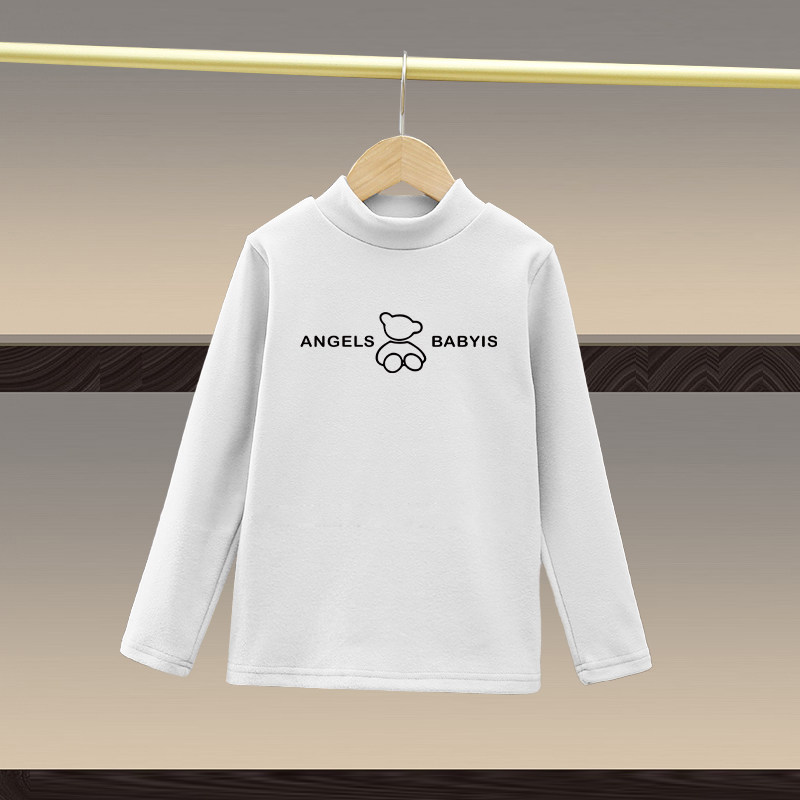 소년 독일 벨벳 하프 터틀넥 바닥 셔츠 아동복 아동복 가을 겨울 긴팔 티셔츠 탑 가을 옷