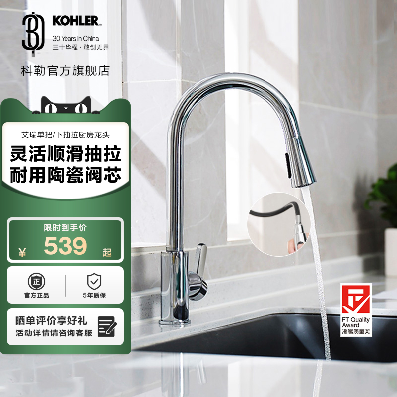科勒韬立下抽拉式厨房水龙头