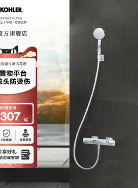 科勒浴室若方挂墙式恒温冷热水龙头淋浴浴缸花洒23493