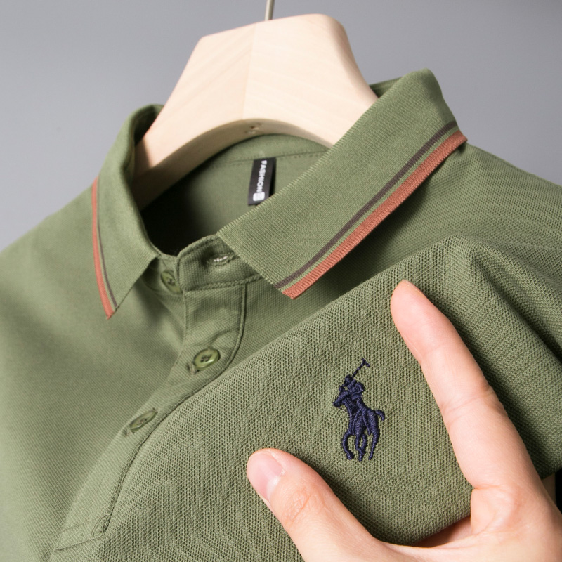 中年男士短袖爸爸夏装冰丝高端