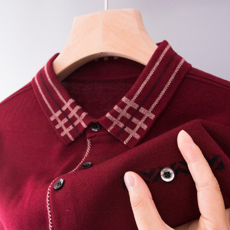 男士长袖t恤中老年秋冬新款上衣本命年年红色喜爸爸结婚宴装公公