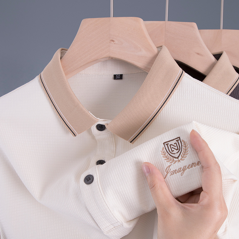 爸爸夏装冰丝冰感polo衫上衣