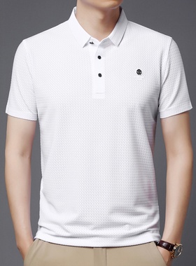 男士POLO衫短袖t恤poli爸爸夏装polou冰丝网眼速干上衣plol血土