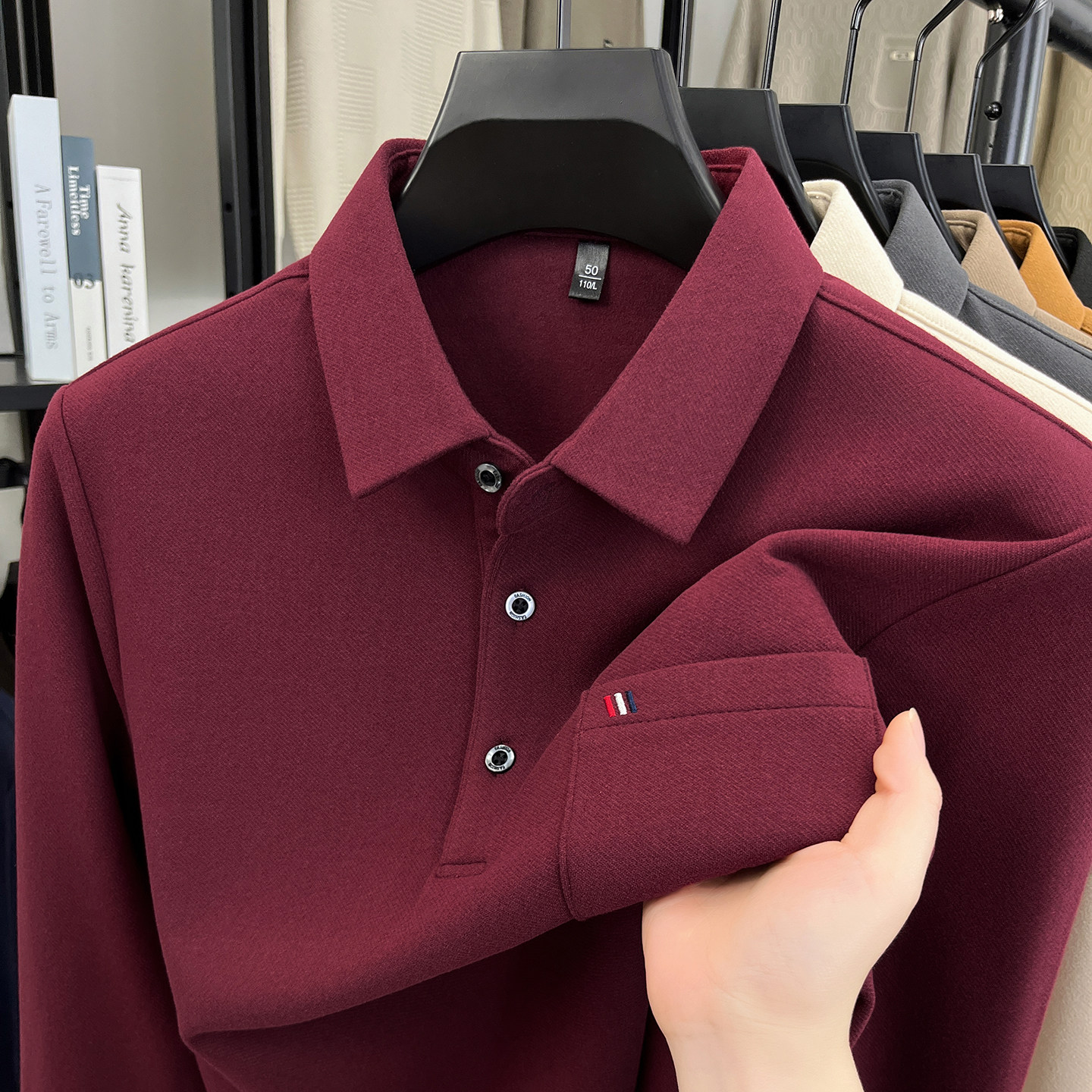 秋季新款长袖t恤男士翻领中老年打底衫男装上衣有口袋春秋装,男装,T恤,淘宝优惠券,粉丝福利购,淘宝优惠卷