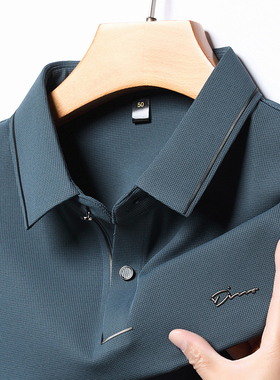 男士长袖T恤POLO衫春秋季中年爸爸装秋衣poll翻领上衣服体恤土