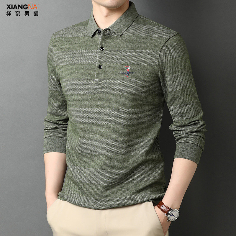 男士秋衣外穿单件中老年爸爸秋装上衣长袖t恤小衫保暖内衣秋冬季