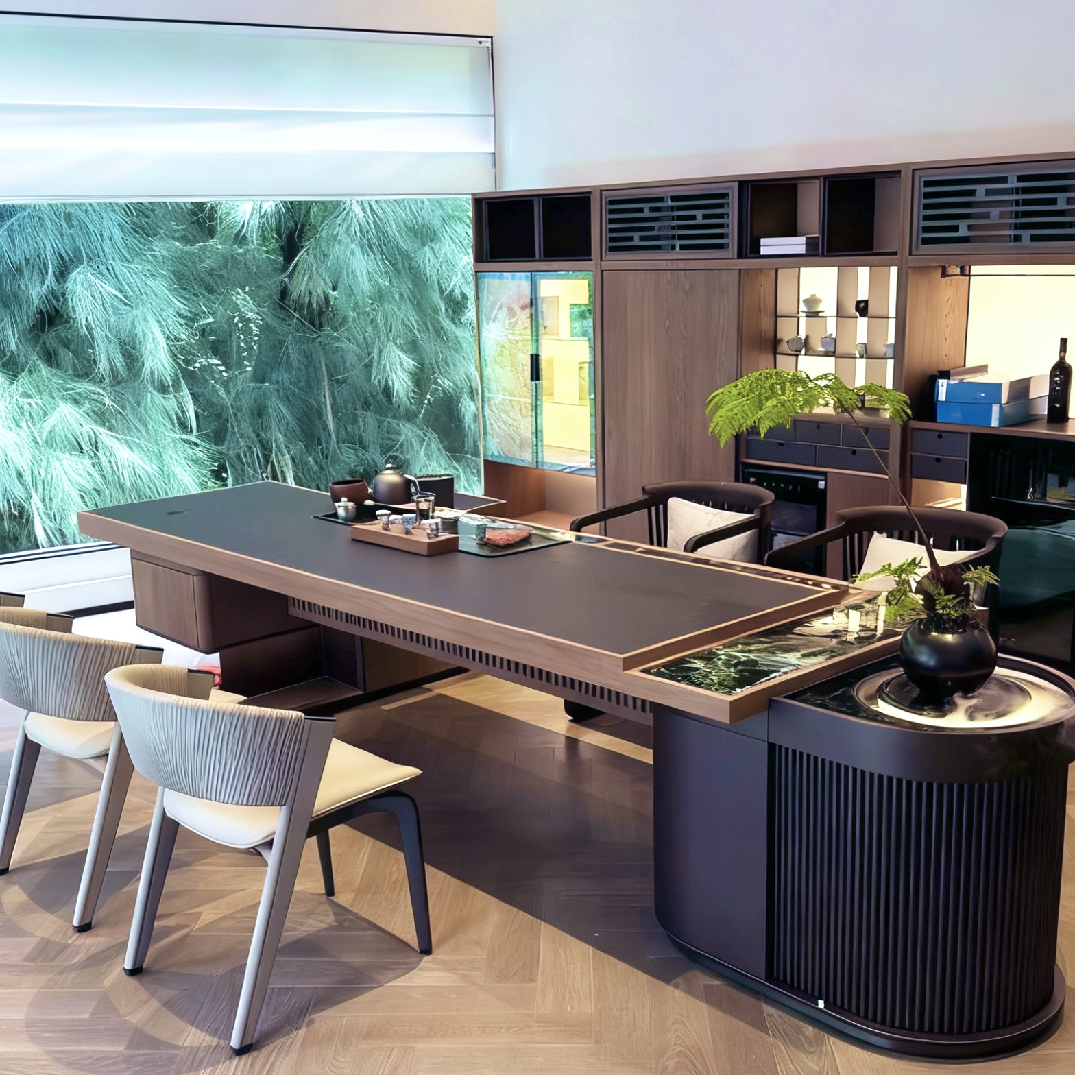 新中式实木泡茶台高端轻奢