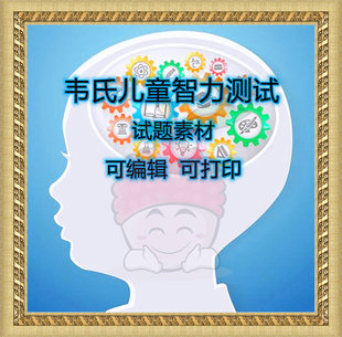 韦氏儿童智力智商测评学龄测试电子版资料工具素材试题解析量表