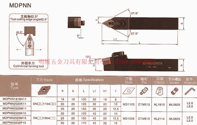 实体店/数控车刀杆/复合式外圆车刀/主偏角62.5度 MDPNN2020K15