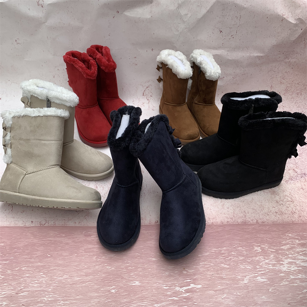 newscene冬季雪地靴皮毛一体