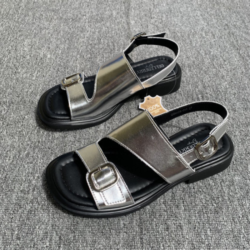 外贸出口原单夏季女士平底凉鞋