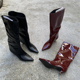 靴长筒靴 百搭外穿高筒尖头靴子不过膝时装 外贸原单秋冬爆款 时尚