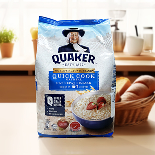 进口桂格quaker燕麦片早餐麦片谷物健身代餐即食原味原片快熟粗粮