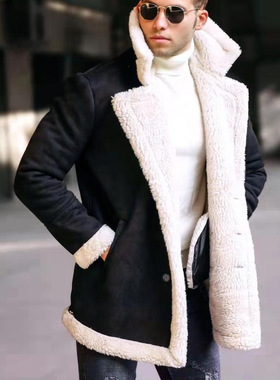欧美秋冬新款翻领加厚外套Men's suit jacket