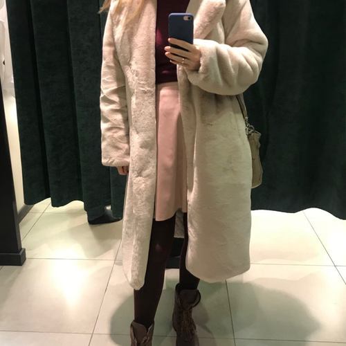 秋冬欧美加长保暖系带风衣女