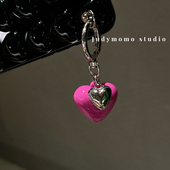 ins韩国小众立体爱心少女心挂件手机链手机壳通用挂链新款 女 个性