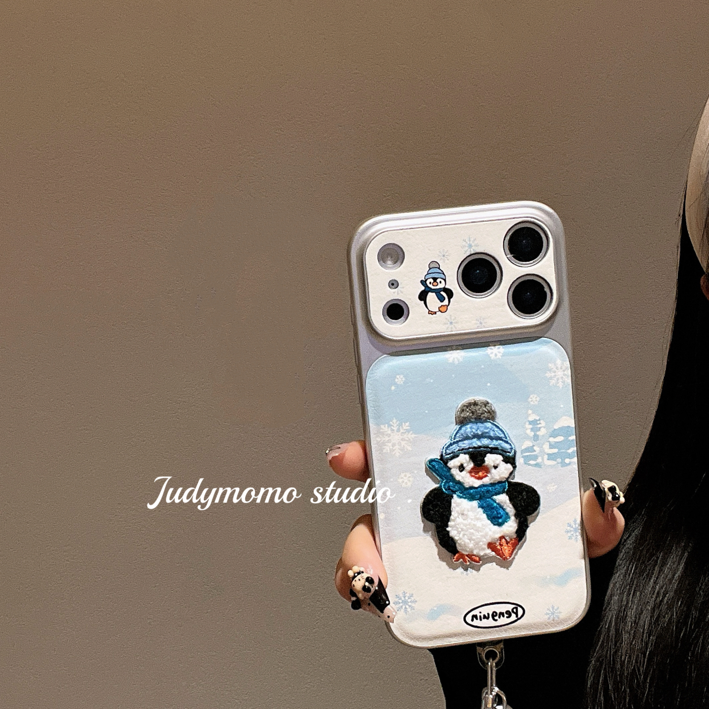 ins法式初秋碎花棕色毛绒兔苹果17promax手机壳适用iPhone16新款15pro全包防摔14磨砂少女