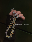 ins清透闪闪串珠葡萄珠链适用苹果 华为手机壳挂链手机链女新款