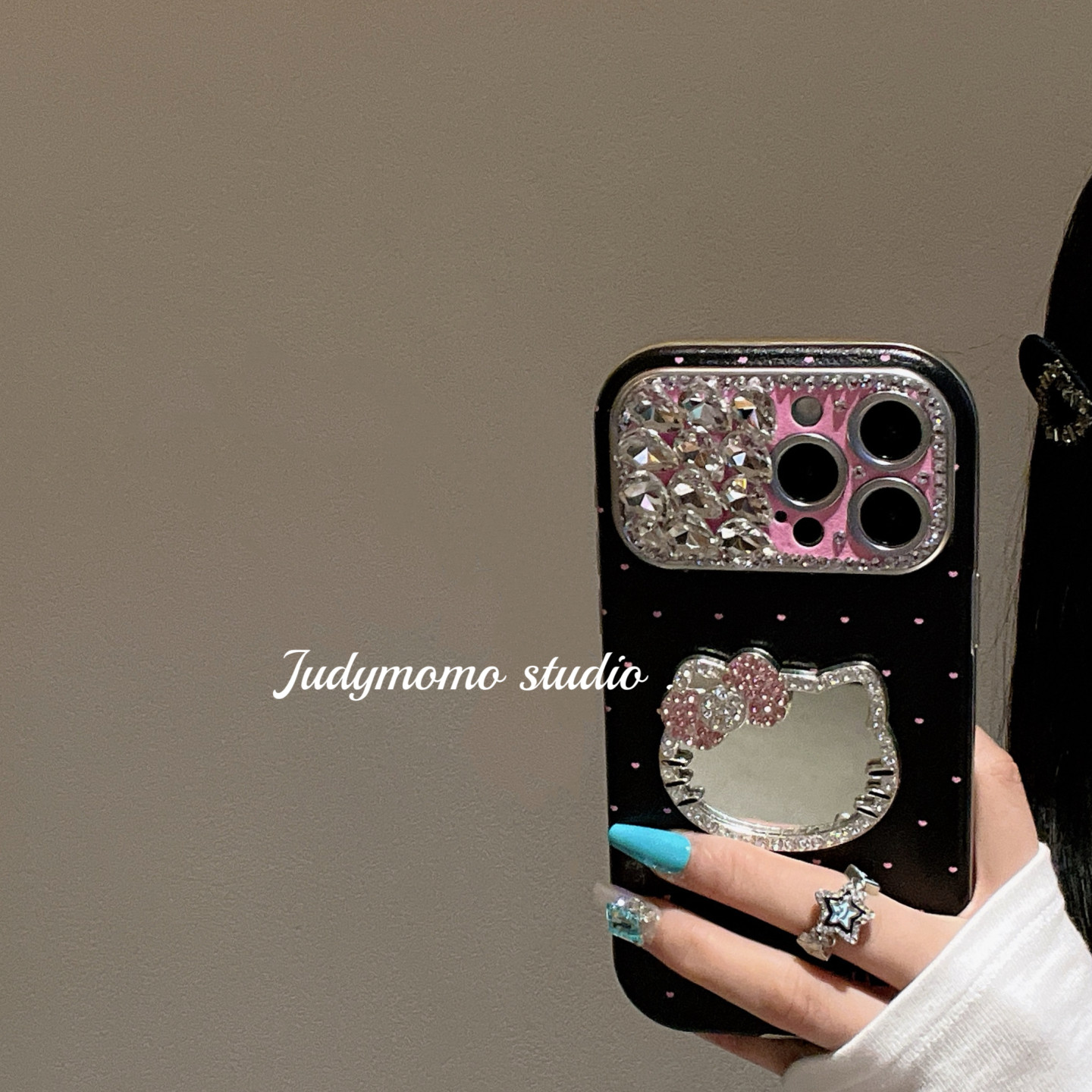 韩系ins轻奢闪钻粉黑波点KT镜面适用17pro苹果新款iPhone16全包大视窗15promax手机壳14防摔套17女,3C数码配件,手机保护套/壳,淘宝优惠券,粉丝福利购,淘宝优惠卷