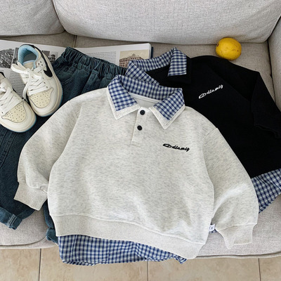 2025秋季新款儿童双领卫衣