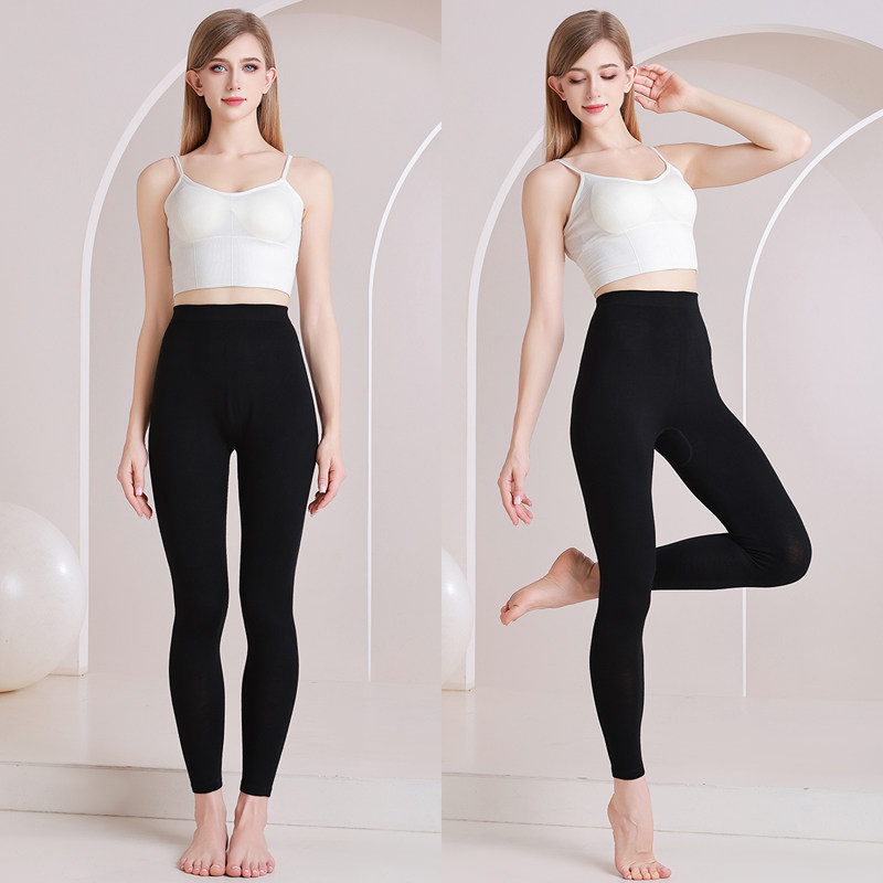 2025秋冬新款薄款精纺无缝打底纯黑色高腰修身羊毛裤显瘦绒保暖裤