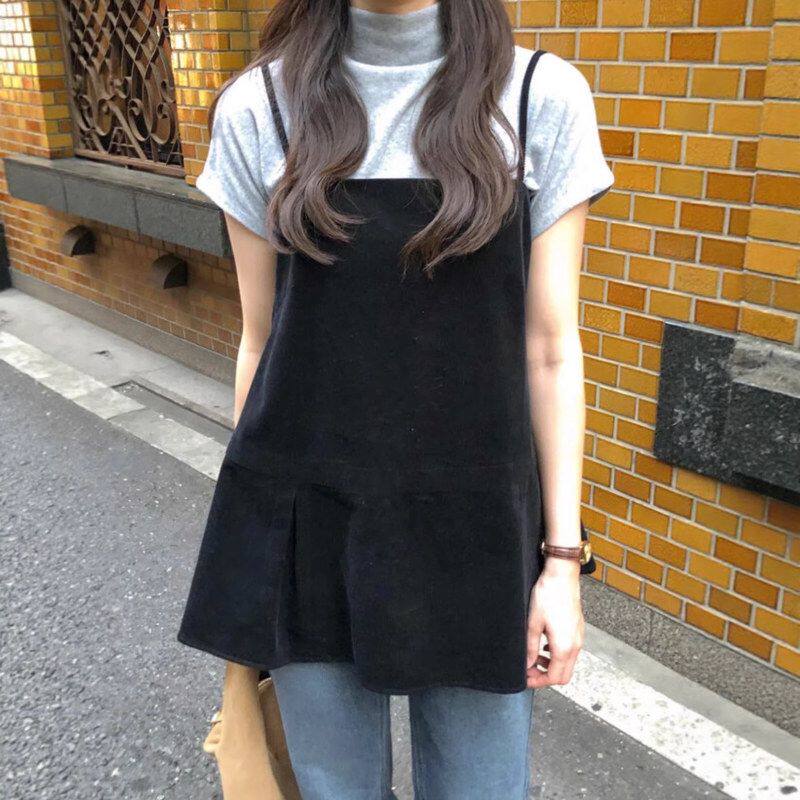 已出货韩国chic春季新款韩系甜美后背系带设计感吊带裙衫