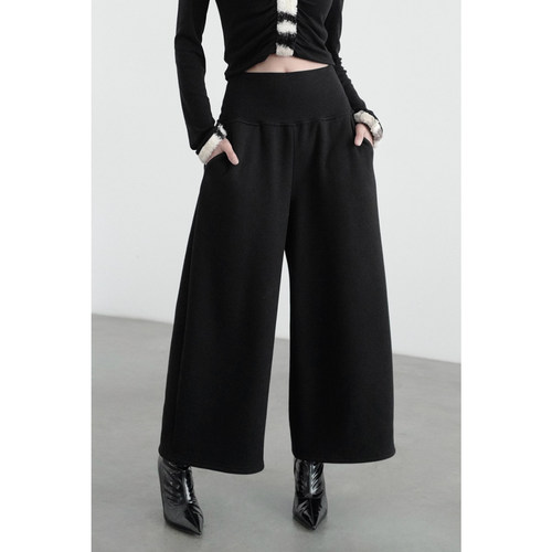 无以幻象罗纹腰绒里九分裤