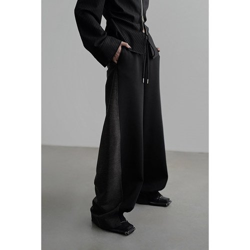 无以幻象休闲裤拼接阔腿裤