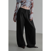 立体褶袢阔腿裤 陈太太CHENTAITAI 无以幻象