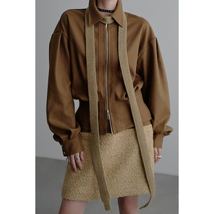 [清仓换季] 无以幻象 x WUYIHUANXIANG 工字褶收腰长袖衬衫