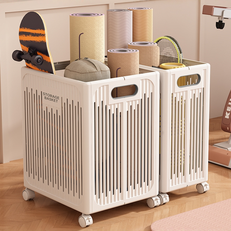 带轮家用瑜伽垫球拍收纳架