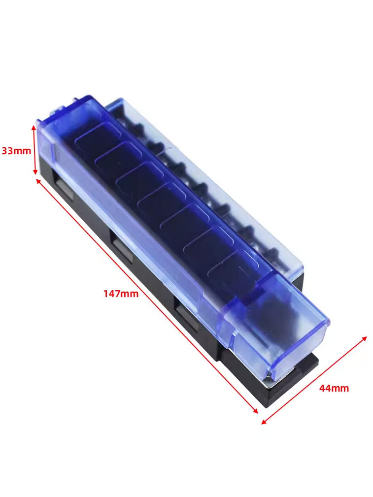1合8出保险丝盒汽车保险丝插入防水座椅摩托车改装中型保险丝座配
