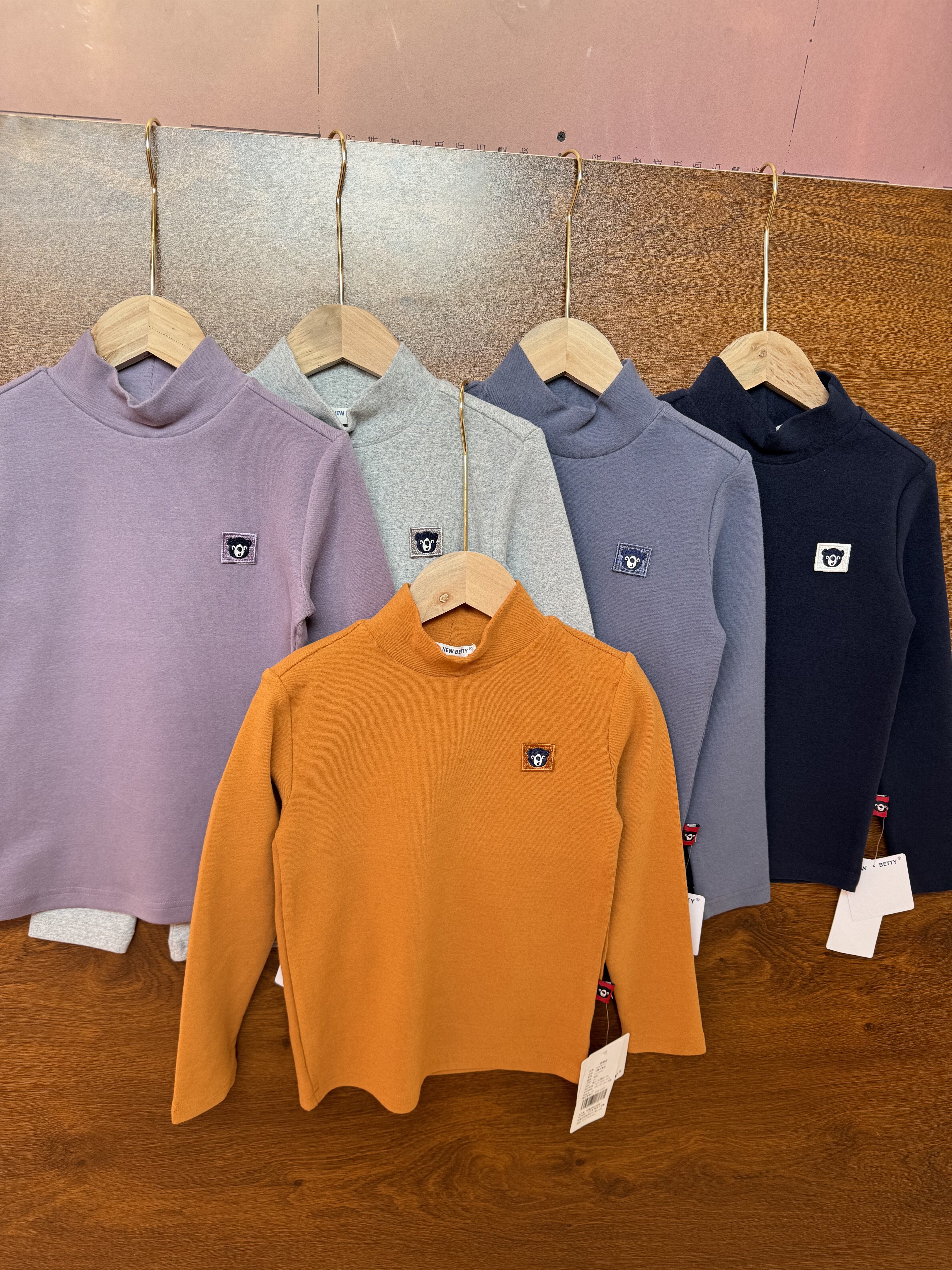 秋冬儿童半高领打底衫中大童精梳棉长袖T恤男女童保暖上衣