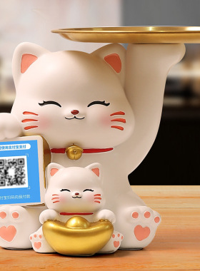 宇曼树脂中式招财猫摆件装饰摆件