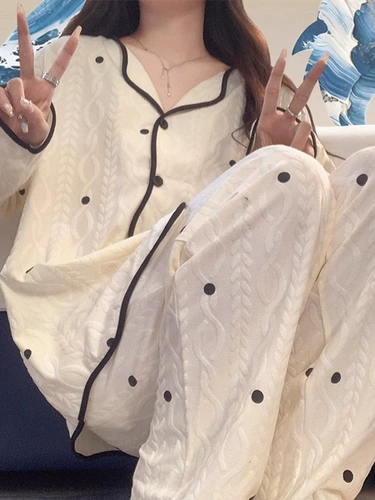 Осенняя пижама, милый лонгслив, зимние летние штаны, оверсайз, изысканный стиль