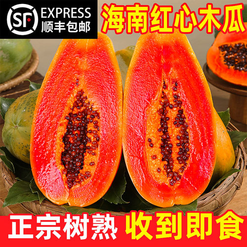 木瓜新鲜海南现摘树上熟红心水果牛奶木瓜冰糖心顺丰包邮5斤/10斤