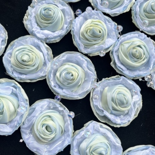 仙女风烧边玫瑰花DIY二次元痛包手工布艺胸针小众优雅花朵配饰